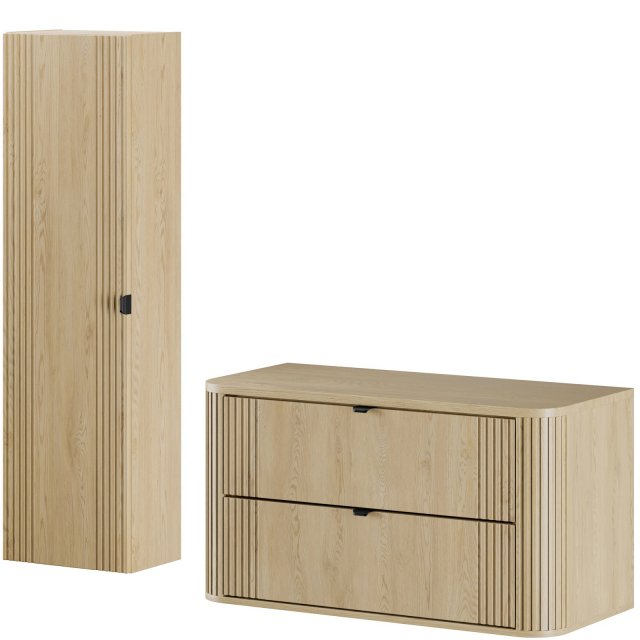 COMAD Zestaw mebli OVALIA CREMONA szafka z blatem 100 cm, słupek 40 c