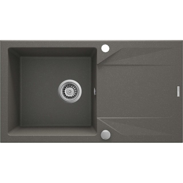 DEANTE Zlewozmywak granitowy EVORA 1-komorowy z ociekaczem antracyt m