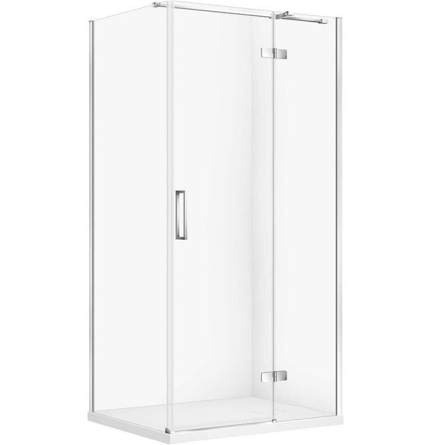 CERSANIT Zestaw kabina prostokątna JOTA prawa 100x80 chrom, brodzik T