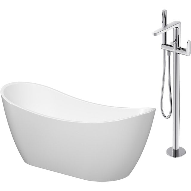 CERSANIT Zestaw wanna wolnostojąca ZEN DOUBLE 182x71 z baterią wolnos