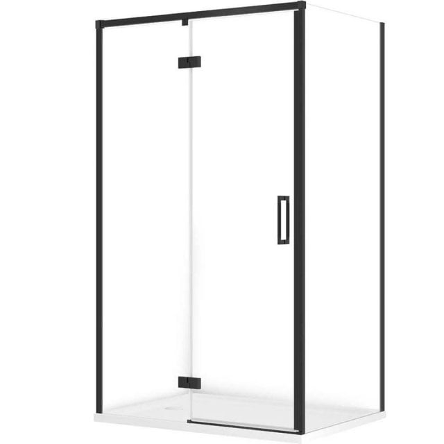 CERSANIT Kabina prysznicowa LARGA lewa czarna 120x90 z brodzikiem TAK