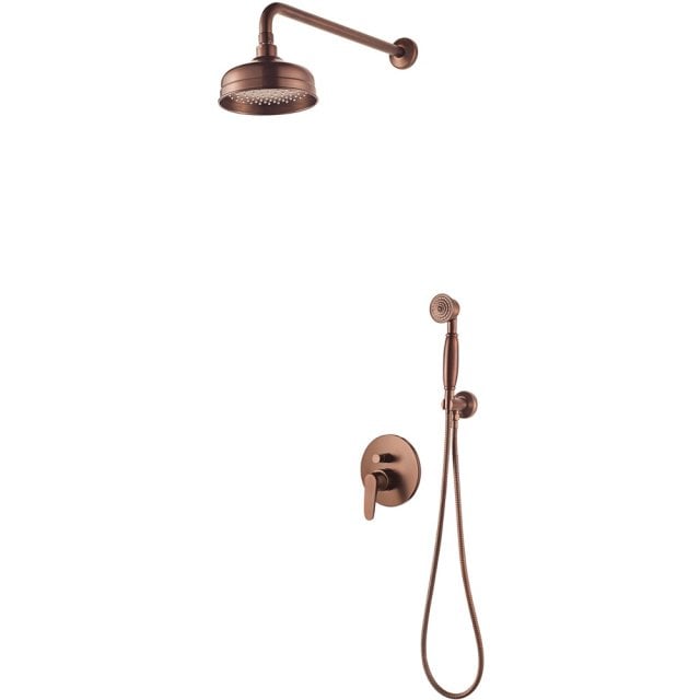 OMNIRES System prysznicowy ART DECO podtynkowy miedź antyczna szczotk