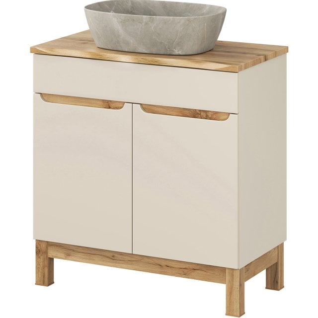 COMAD Zestaw mebli BALI CASHMERE szafka z blatem NATURE WOTAN 80 cm,