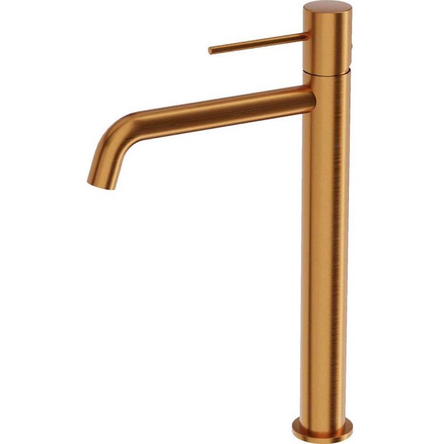 LAVITA Bateria umywalkowa stojąca ORION wysoka miedź szczotkowana