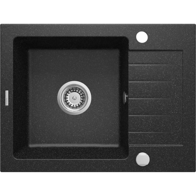 DEANTE Zlewozmywak granitowy ZORBA grafit 1-komorowy z ociekaczem ZQZ