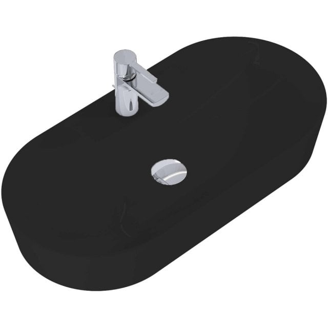 ELITA Umywalka nablatowa BABETTE 82x42 blat, ceram black matt 145105