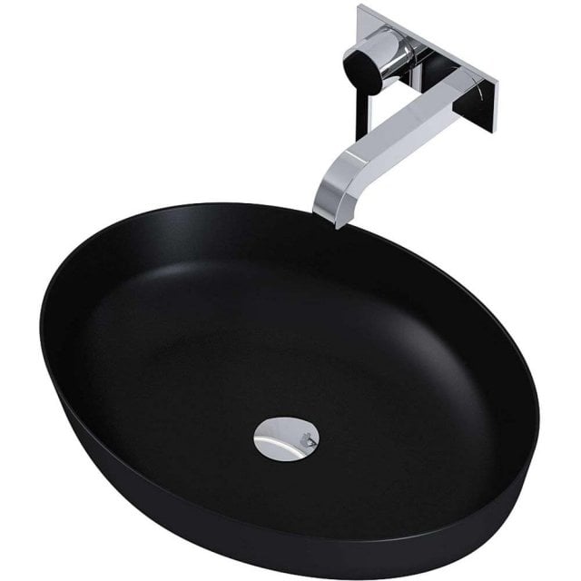 ELITA Umywalka nablatowa RIKA 52x40 blat, ceram black matt 145001