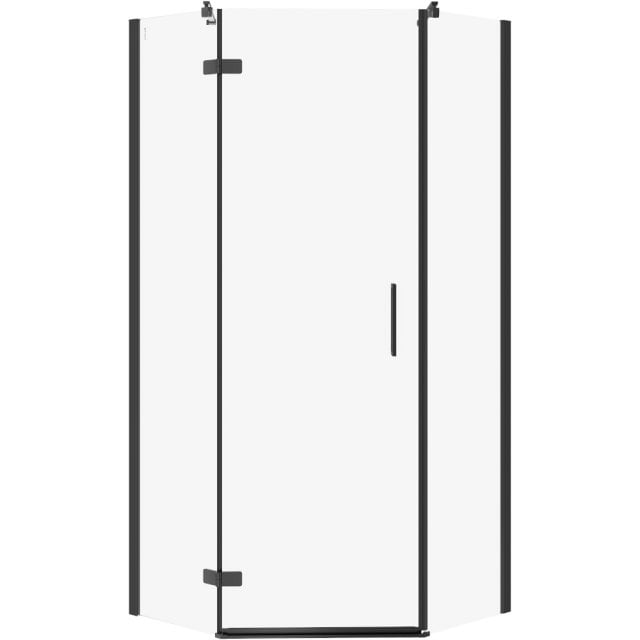 CERSANIT Kabina prysznicowa pięciokątna JOTA lewa czarna 90x90x195 sz
