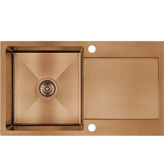 LAVEO Zlewozmywak stalowy MARMARA 76x44 cm 1-komorowy z ociekaczem mi