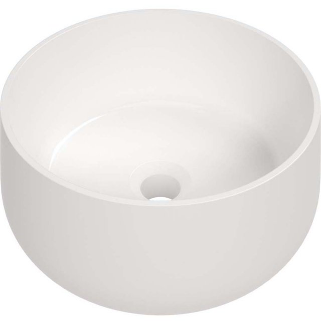 DEANTE Umywalka ceramiczna ARNIKA nablatowa okrągła O353 mm biała CGN