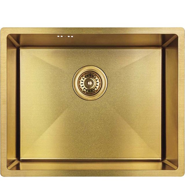 LAVEO Zlewozmywak stalowy MARMARA 54x44 cm 1-komorowy złoty SAM_G10P