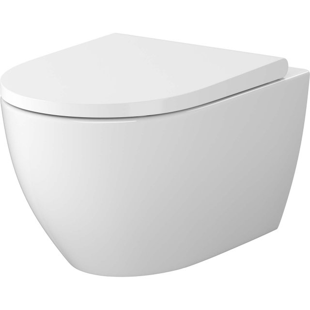 CERSANIT Miska zawieszana ZEN PRO oval z deską LARGA Slim S701-719