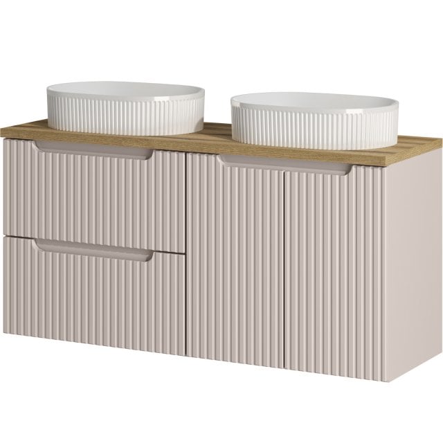 COMAD Zestaw mebli NOVA CASHMERE 2 szafki z blatem OAK 120 cm, 2 umyw