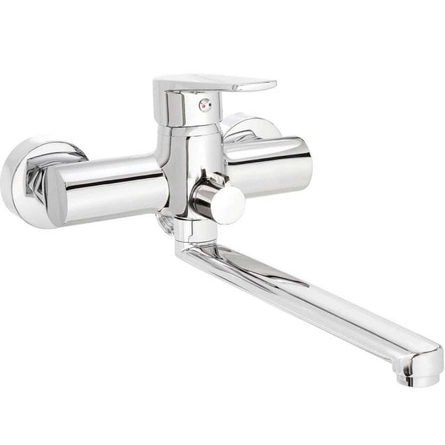 DEANTE Bateria umywalkowa ścienna TUBO chrom z wydłużoną wylewką i po