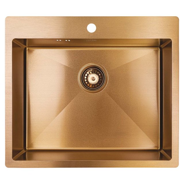 LAVEO Zlewozmywak stalowy MARMARA 59x51 cm 1-komorowy miedziany SAM_8