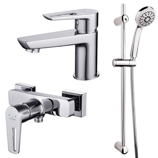 CERSANIT Zestaw bateria umywalkowa i wannowo-prysznicowa MILLE +zesta