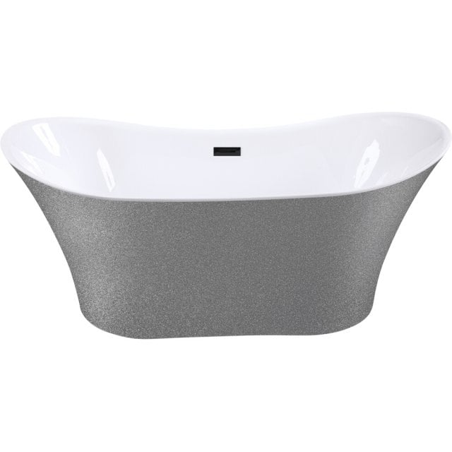 BESCO Wanna wolnostojąca AMBER SREBRNA 170x80 maskownica syfonu z prz