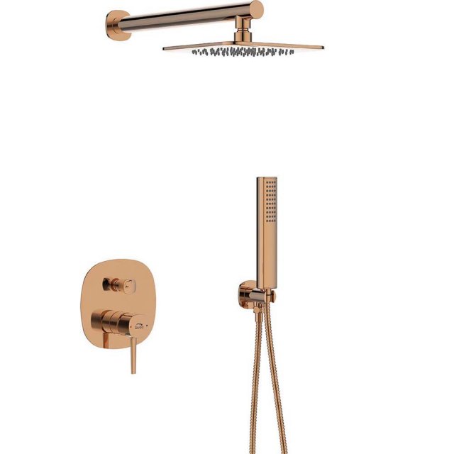 LAVEO Zestaw prysznicowy podtynkowy POLA różowe złoto BAP_801P