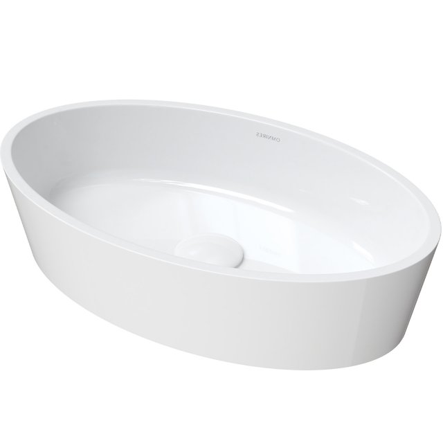 OMNIRES Umywalka nablatowa BARI M+ 50 owalna biały połysk BARI500UNBP