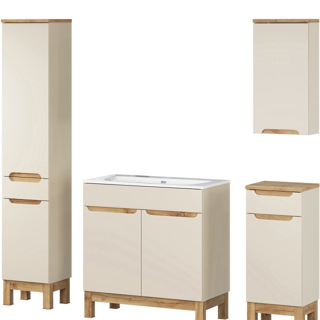 COMAD Zestaw mebli BALI CASHMERE 3 szafki, umywalka meblowa SKY 80 cm