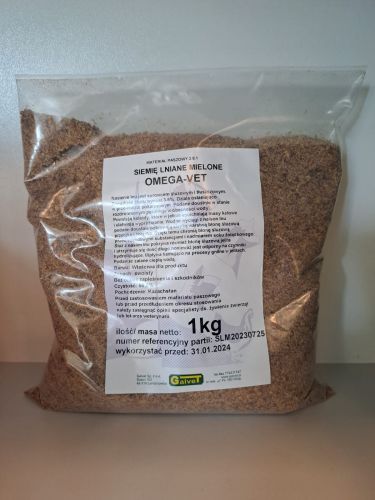 GALVET OMEGA-VET GEmahlener Leinsamen 1 kg Futtermittel