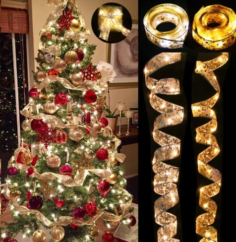 Łańcuch Świetlny Choinkowy LED Wstążka