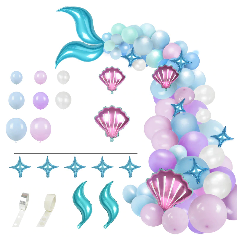Zestaw 87 Sztuk Balonów Urodzinowych Syreni ogon