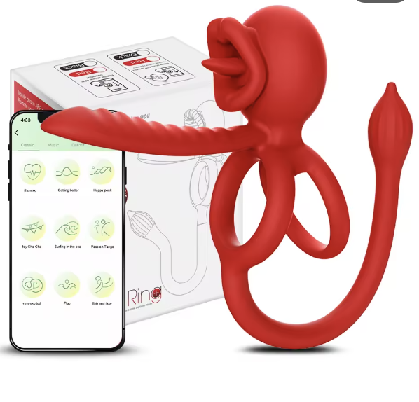 Wibrujący pierścień na penisa 4 w 1 - 135