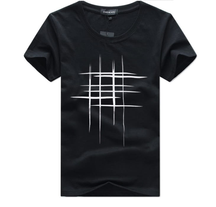 T-shirt męski linie Kratki S-5XL