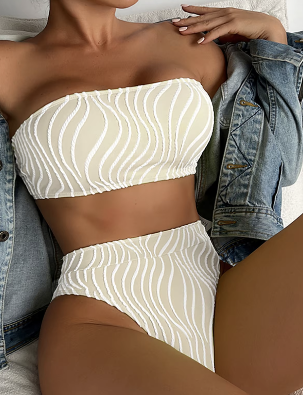 Strój kąpielowy Wyższy Stan falujące wzory 238