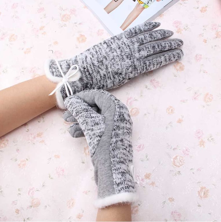 Rękawiczki damskie z kokardką