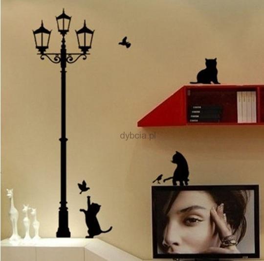 Naklejka na ścianę Latarnia z kotkami