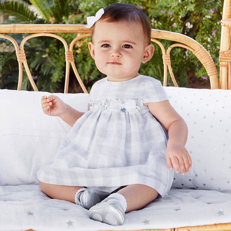 MAYORAL 1829 Sukienka lniana w kratę