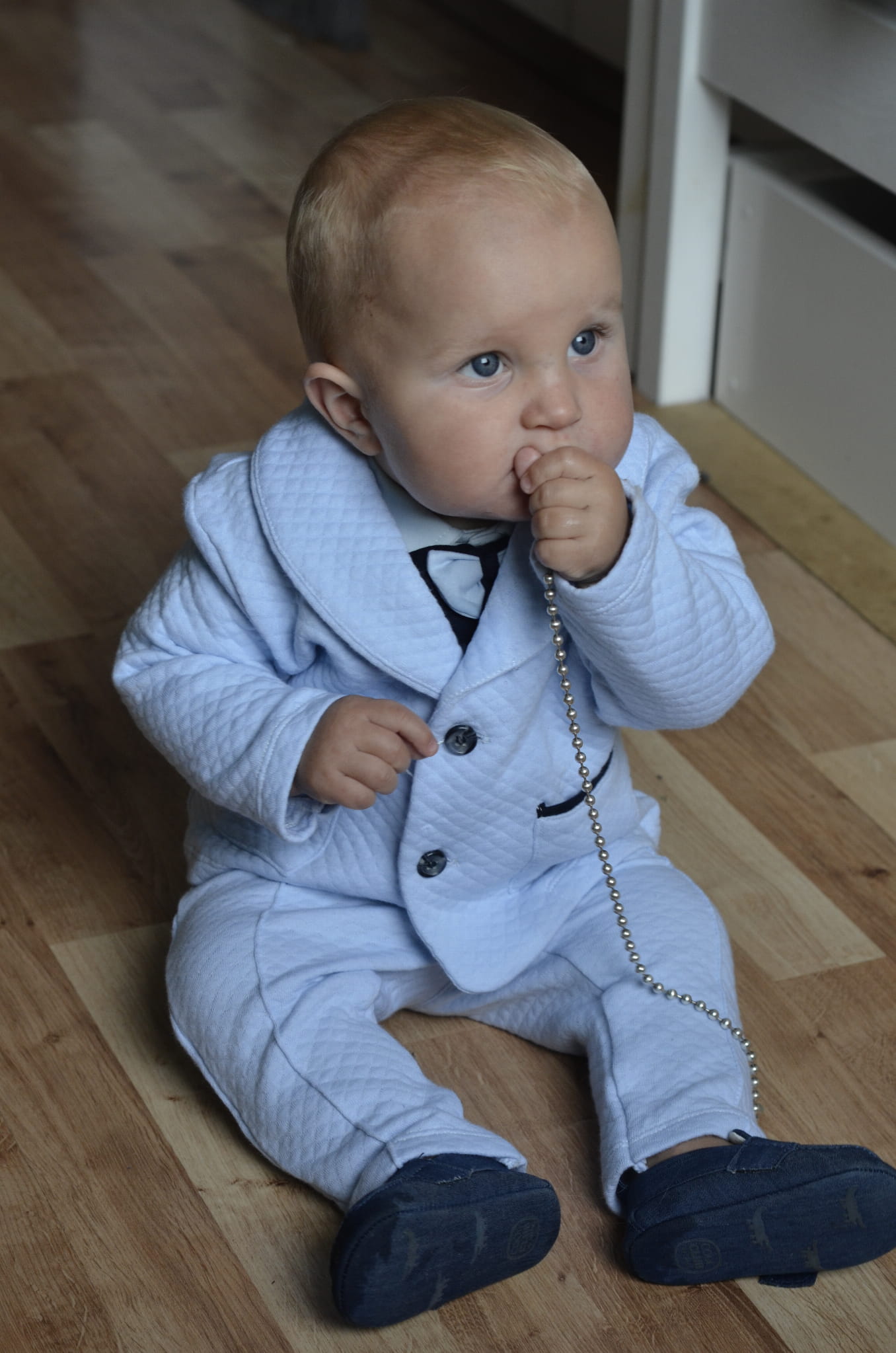 Pierre Cardin Komplet pikowany do chrztu błękit