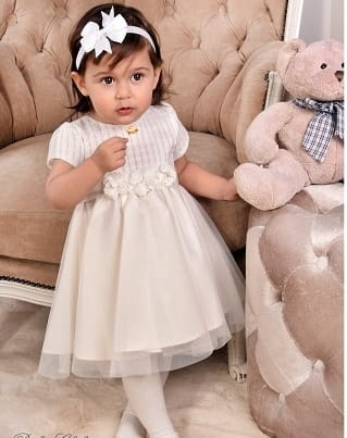Sukienka do chrztu ecru