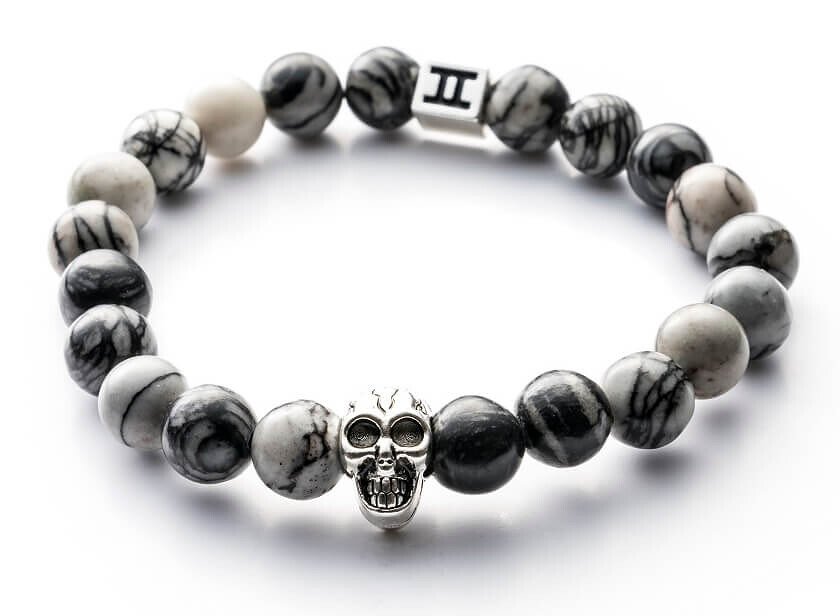 Bransoletka Gemini Classic Skull Grey C4-G
