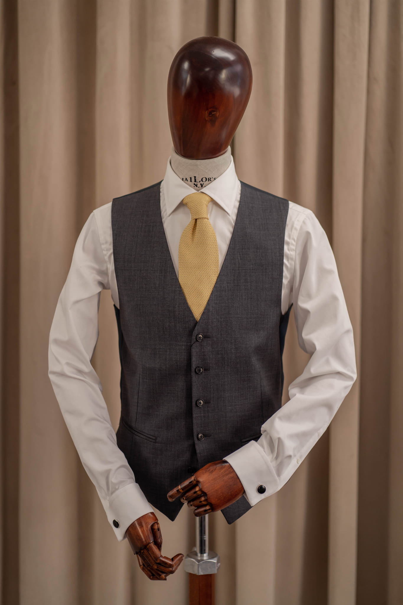 OSTATNIE SZTUKI Kamizelka Sharkskin jednorzędowa