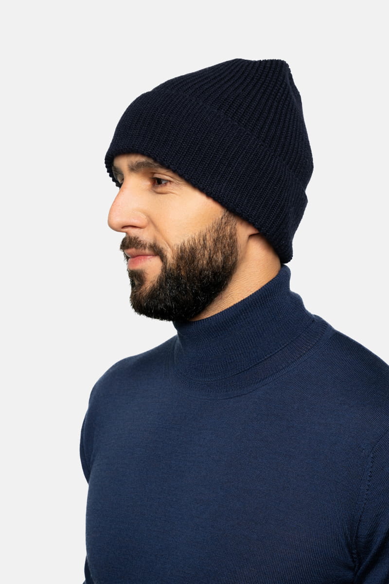 BESTSELLER Czapka z wełny merino, granatowa