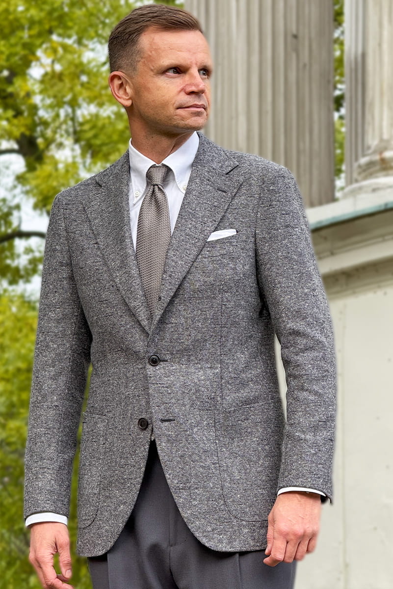 Marynarka Siena, szara, kaszmirowa