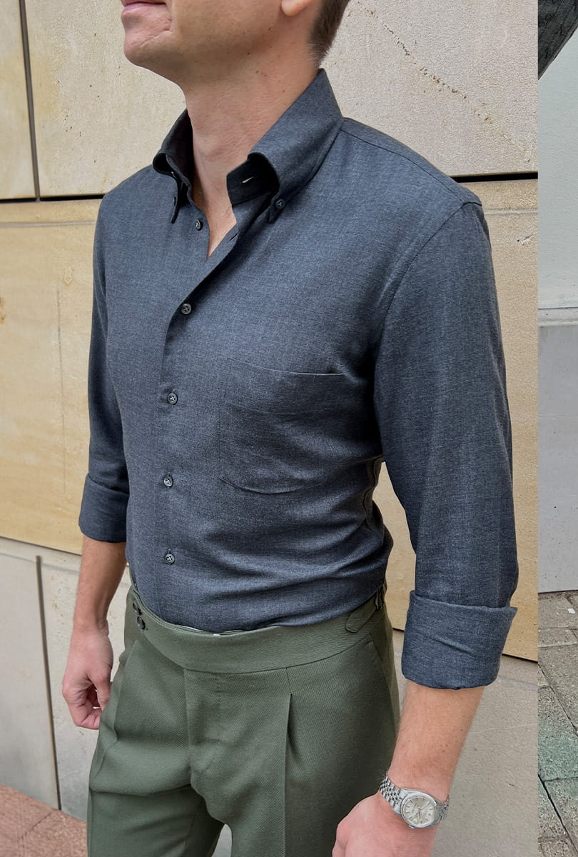 Koszula flanelowa button down, szara