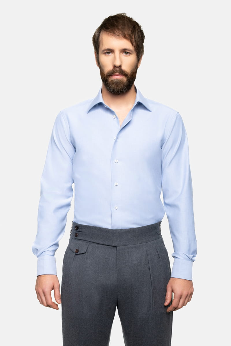 Błękitna koszula flanelowa, bawełniana