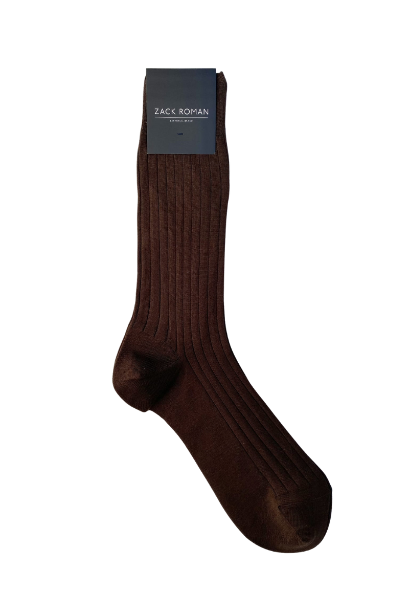 Skarpetki brązowe żebrowane bawełniane