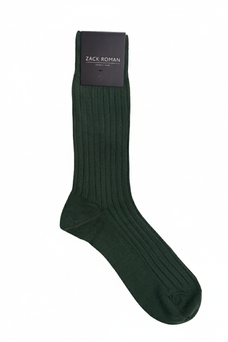 Skarpetki zielone żebrowane bawełniane