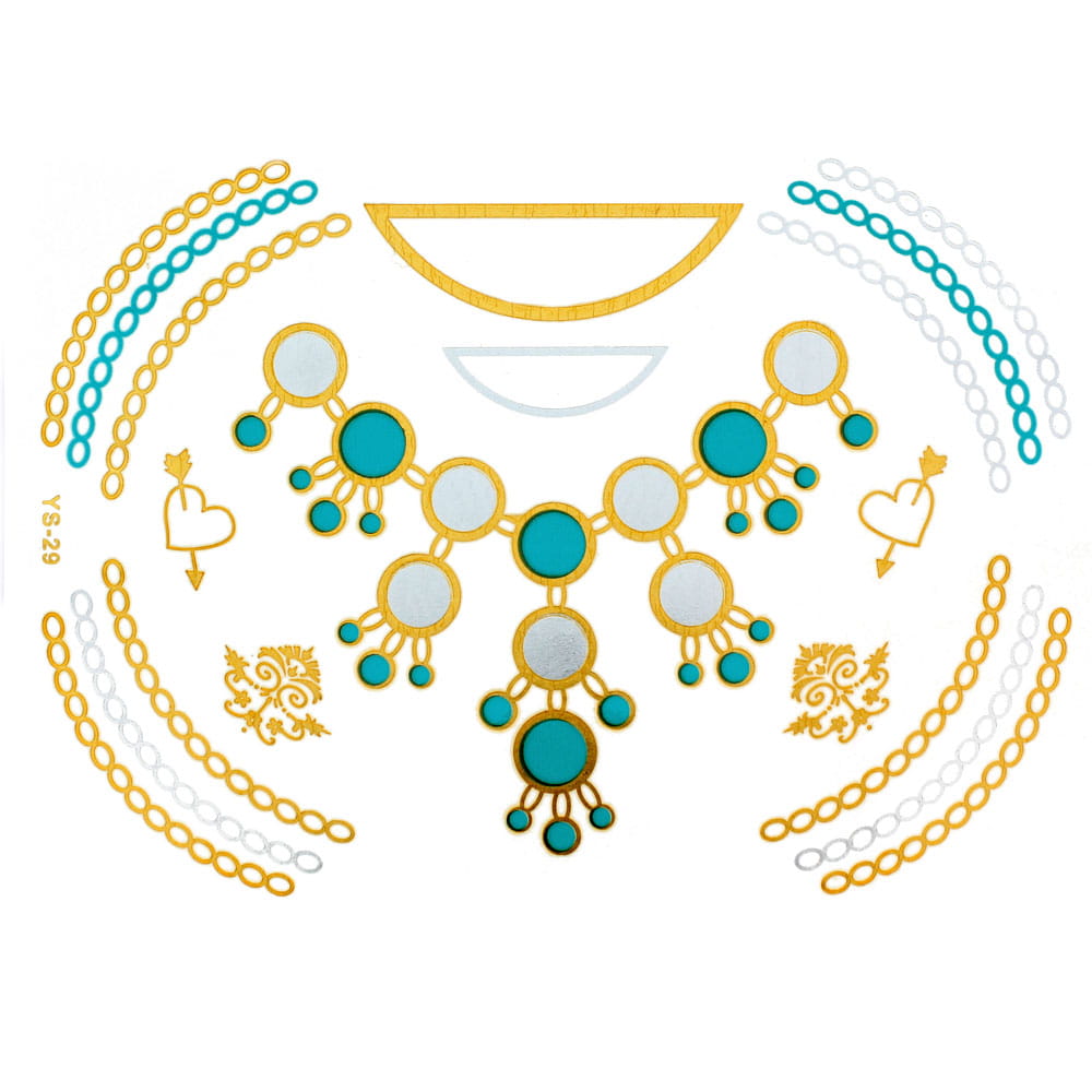 Tatuaż tymczasowy do ciała i włosów Boho arkusz 14,5 x 20 cm YS Nr 29