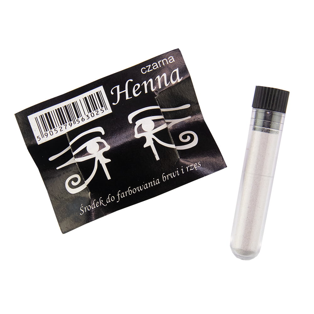 Henna szczecińska w proszku do farbowania brwi i rzęs fiolka czarna