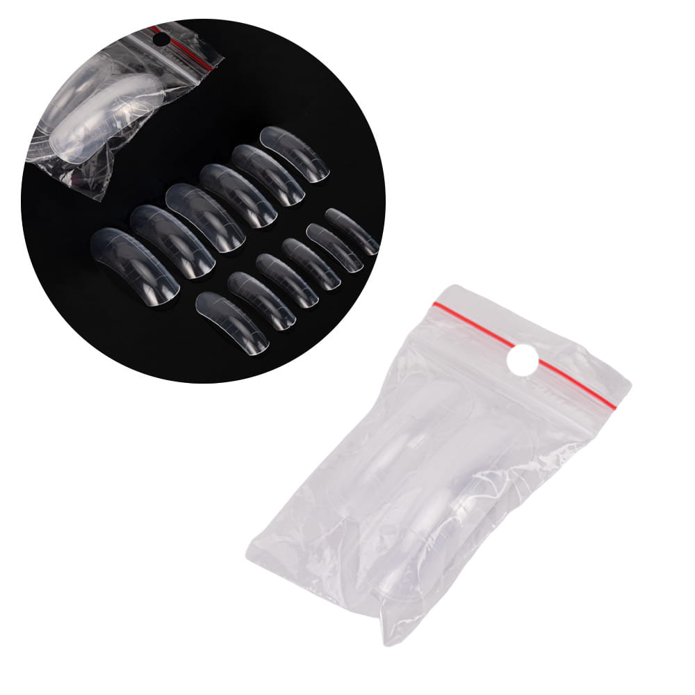 Górne formy dual do budowy paznokci z podziałką kwadrat Dual clear 12 rozmiarów 12 szt