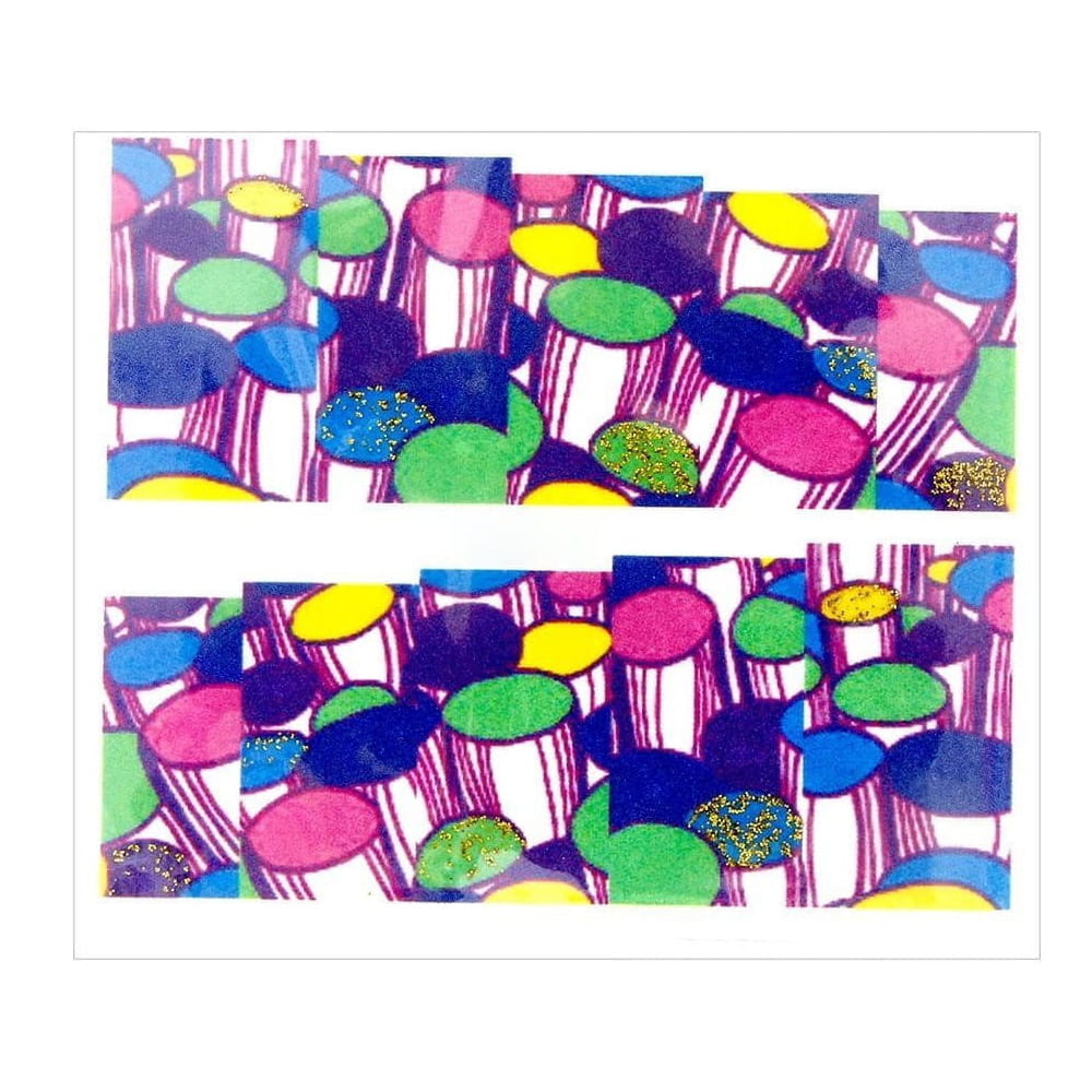Naklejki wodne do paznokci arkusz 6,5 x 5,5 cm na 10 palców yb Nr 1047