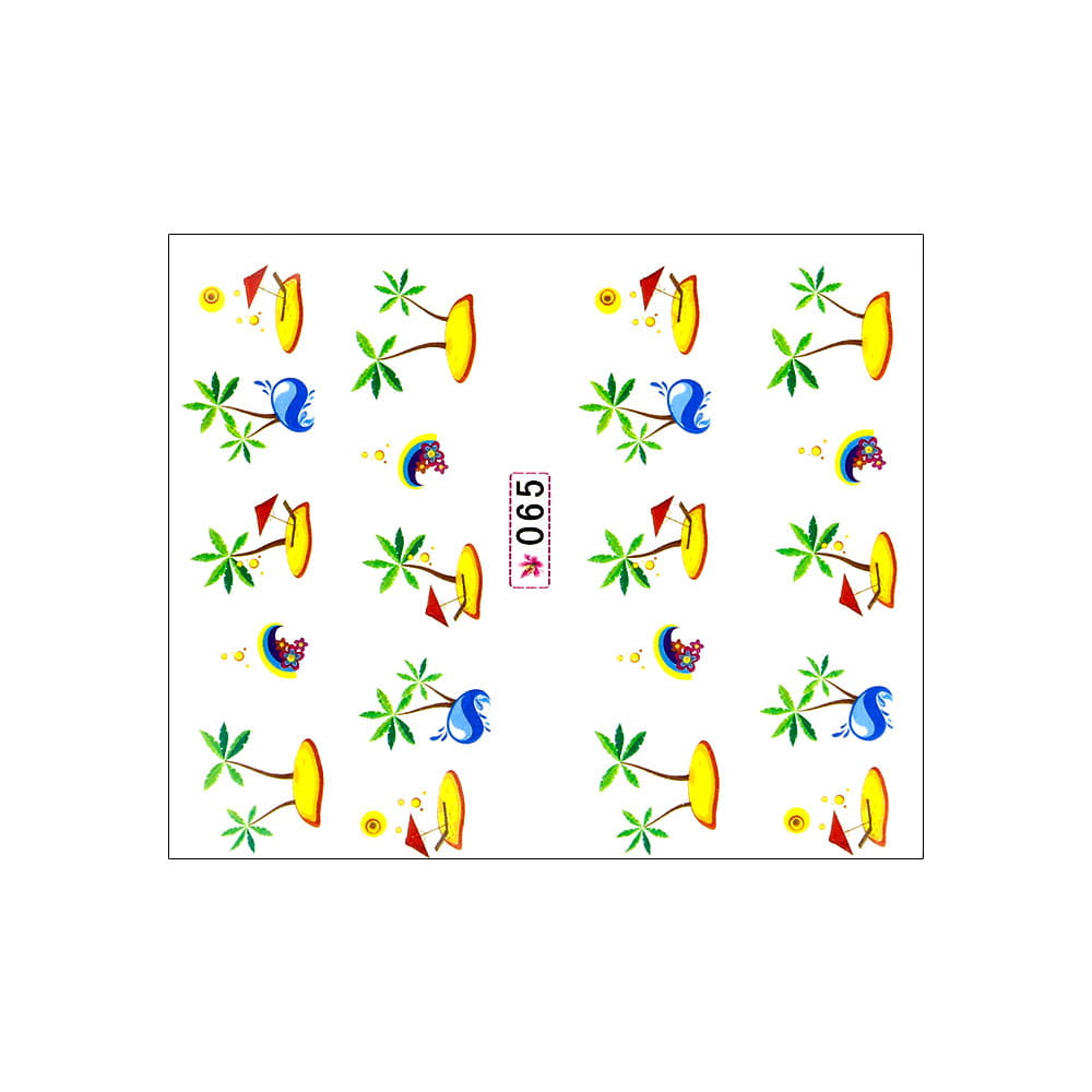 Naklejki wodne do paznokci wakacyjne Nr 065