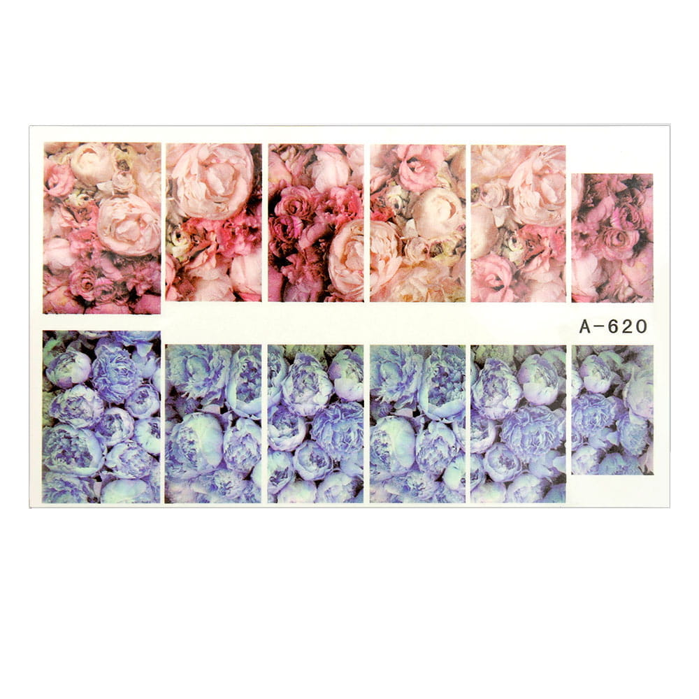 Naklejki wodne do paznokci arkusz 9 x 5,5 cm a Nr 620