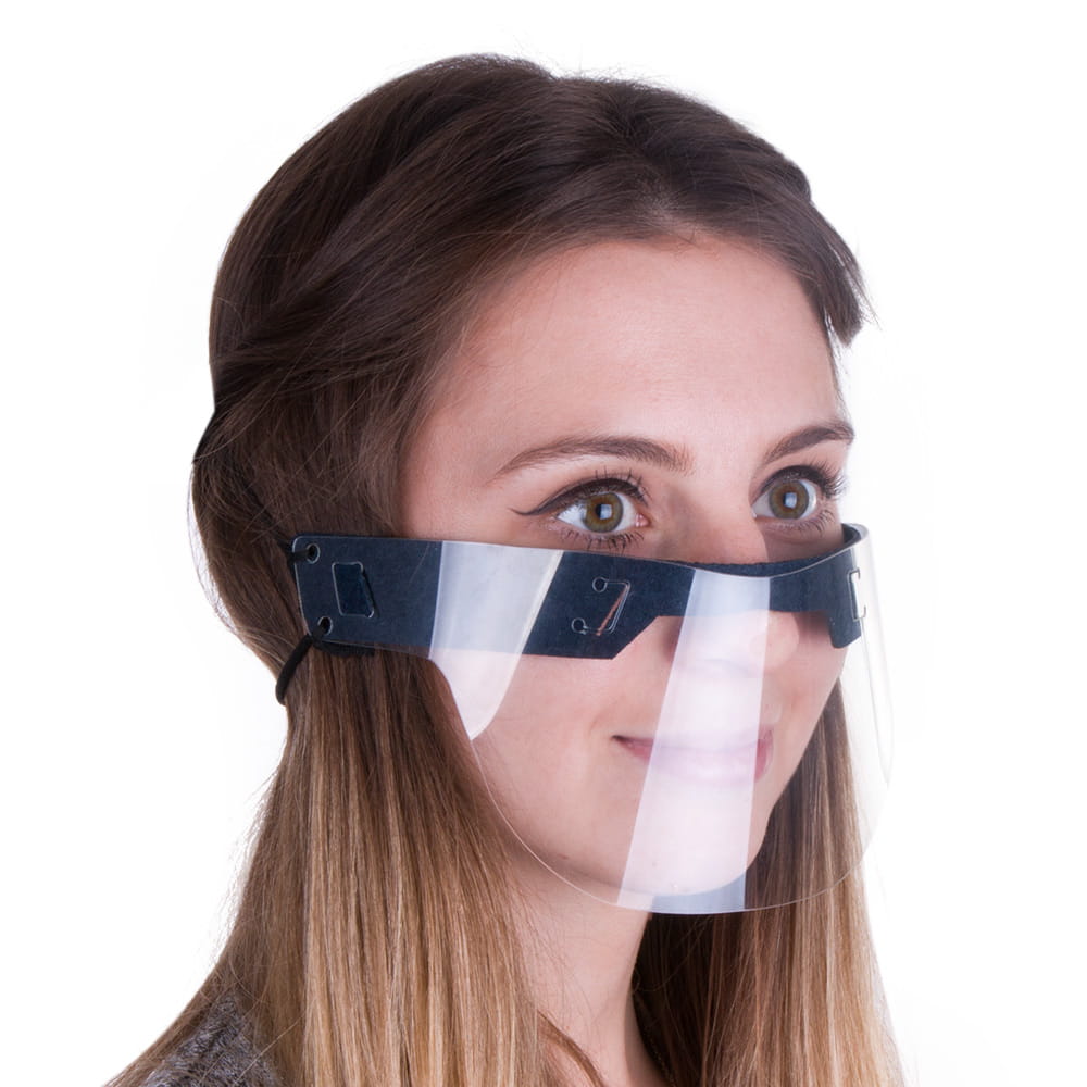 Przyłbica dziecięca mini maska ochronna na usta i nos wielokrotnego użytku uniwersalna ciemny granat